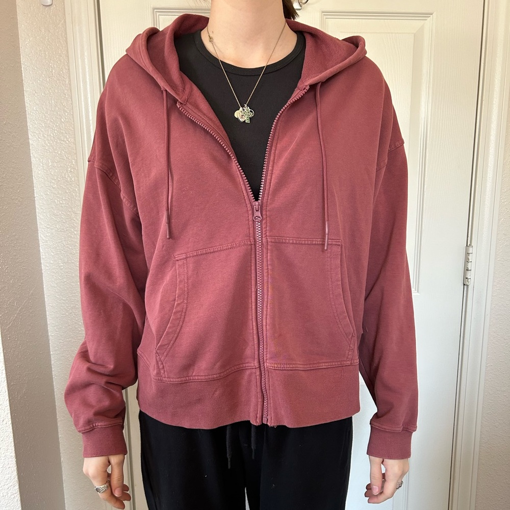 wine red / pink zip up jacket from Joy Lab size M